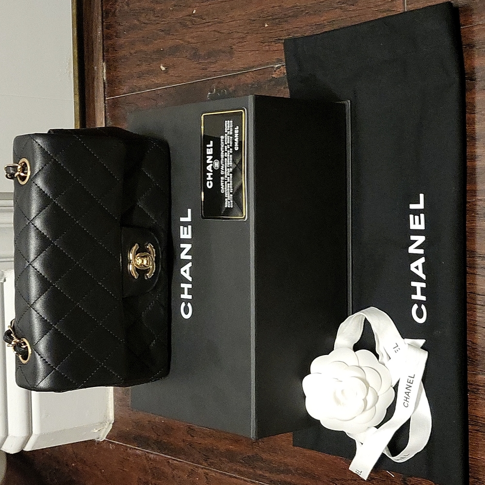 Authentic Chanel rectangular mini flap bag